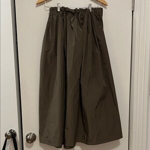 Green full gathered maxi skirt